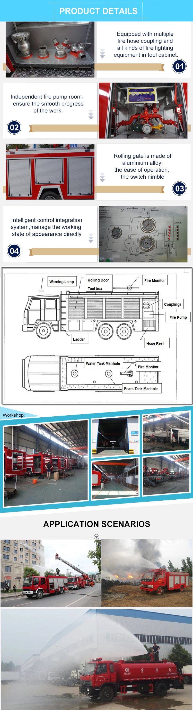 3000L Isuzu Fire Truck Fire Fighting Truck Fire Rescue Truck